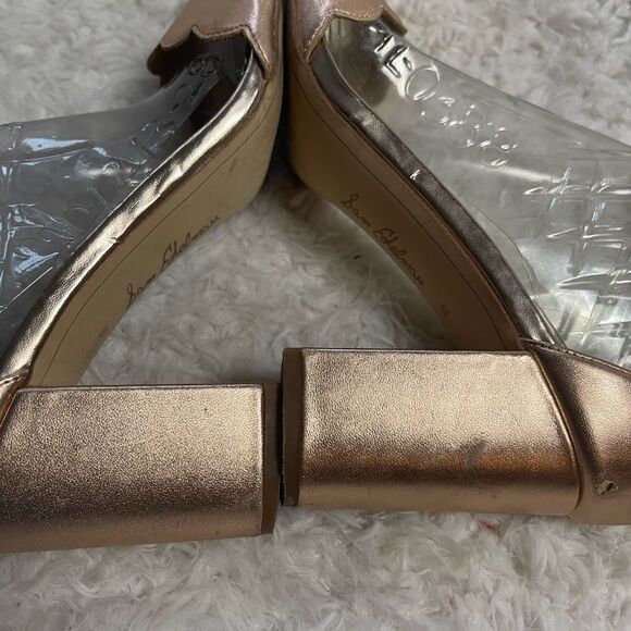 Sam Edelman Odile leather Rose gold Block Heels ankle strap Sandals size 10M - Picture 13 of 13
